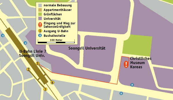 Wegskizze Christliches Museum Koreas